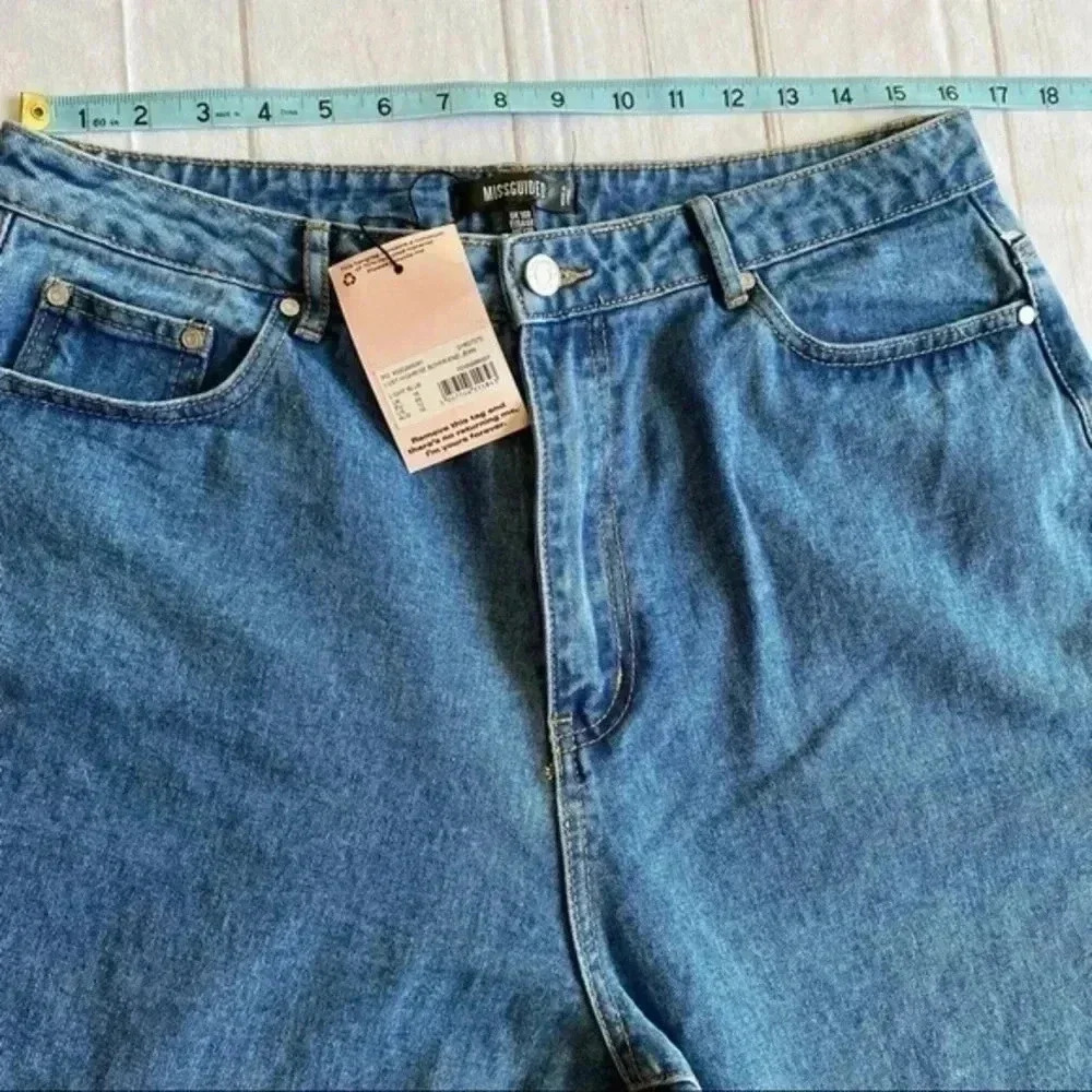 Missguided NWT Light Blue High Rise Boyfriend Jean 12R - Picture 7 of 15